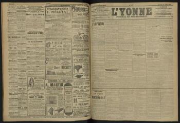3 vues - L\'Yonne, journal du département, n° 173, samedi 27 juillet 1907 (ouvre la visionneuse)