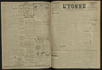 3 vues - L\'Yonne, journal du département, n° 175, mardi 30 juillet 1907 (ouvre la visionneuse)