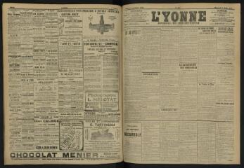 3 vues - L\'Yonne, journal du département, n° 181, mercredi 7 août 1907 (ouvre la visionneuse)