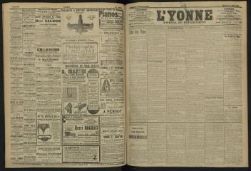 3 vues - L\'Yonne, journal du département, n° 189, samedi 17 août 1907 (ouvre la visionneuse)