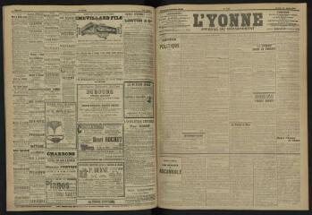 3 vues - L\'Yonne, journal du département, n° 190, lundi 19 août 1907 (ouvre la visionneuse)