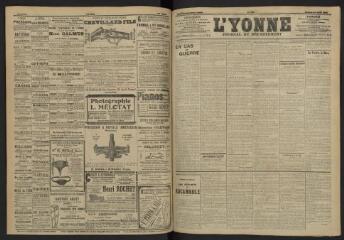 3 vues - L\'Yonne, journal du département, n° 194, samedi 24 août 1907 (ouvre la visionneuse)