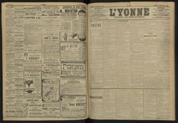 3 vues - L\'Yonne, journal du département, n° 204, jeudi 5 septembre 1907 (ouvre la visionneuse)