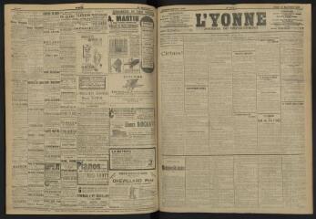 3 vues - L\'Yonne, journal du département, n° 219, lundi 23 septembre 1907 (ouvre la visionneuse)