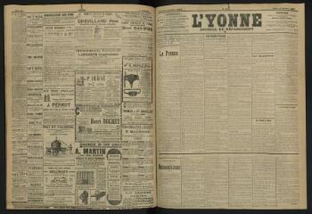 3 vues - L\'Yonne, journal du département, n° 234, jeudi 10 octobre 1907 (ouvre la visionneuse)