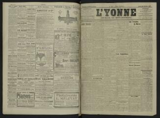 3 vues - L\'Yonne, journal du département, n° 246, jeudi 24 octobre 1907 (ouvre la visionneuse)