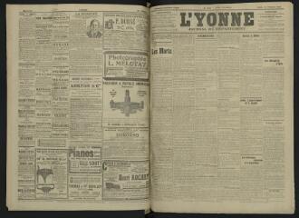 3 vues - L\'Yonne, journal du département, n° 252, jeudi 31 octobre 1907 (ouvre la visionneuse)