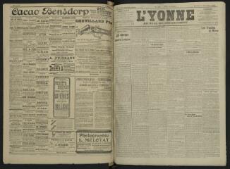 4 vues - L\'Yonne, journal du département, n° 253, samedi 2 novembre 1907 (ouvre la visionneuse)
