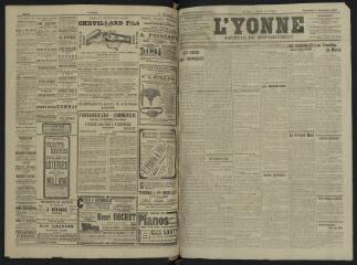 4 vues - L\'Yonne, journal du département, n° 258, vendredi 8 novembre 1907 (ouvre la visionneuse)