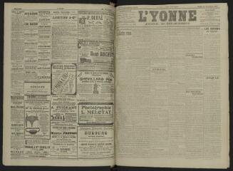 7 vues - L\'Yonne, journal du département, n° 263, jeudi 14 novembre 1907 (ouvre la visionneuse)