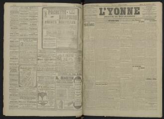 4 vues - L\'Yonne, journal du département, n° 265, mardi 19 novembre 1907 (ouvre la visionneuse)