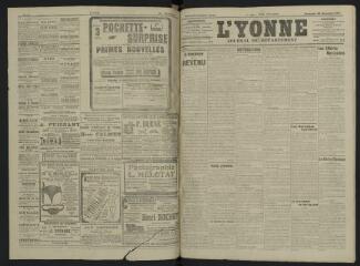 4 vues - L\'Yonne, journal du département, n° 268, vendredi 22 novembre 1907 (ouvre la visionneuse)
