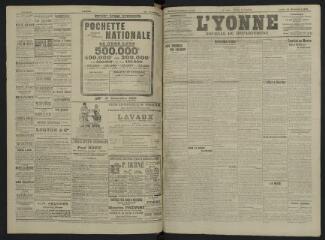4 vues - L\'Yonne, journal du département, n° 270, lundi 25 novembre 1907 (ouvre la visionneuse)
