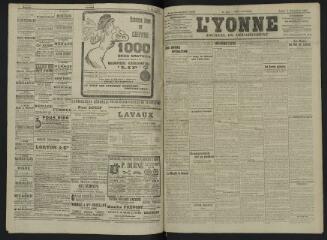 4 vues - L\'Yonne, journal du département, n° 282, lundi 9 décembre 1907 (ouvre la visionneuse)