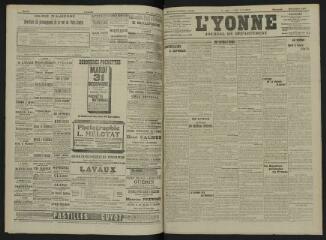 4 vues - L\'Yonne, journal du département, n° 290, mercredi 18 décembre 1907 (ouvre la visionneuse)