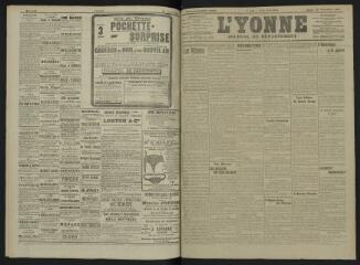 4 vues - L\'Yonne, journal du département, n° 291, jeudi 19 décembre 1907 (ouvre la visionneuse)
