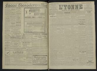 4 vues - L\'Yonne, journal du département, n° 297, vendredi 27 décembre 1907 (ouvre la visionneuse)