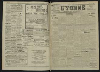 4 vues - L\'Yonne, journal du département, n° 299, lundi 30 décembre 1907 (ouvre la visionneuse)