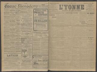 4 vues - L\'Yonne, journal du département, n° 8, vendredi 10 janvier 1908 (ouvre la visionneuse)