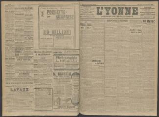 4 vues - L\'Yonne, journal du département, n° 12, mercredi 15 janvier 1908 (ouvre la visionneuse)