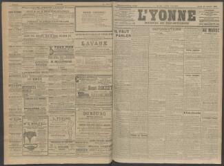 4 vues - L\'Yonne, journal du département, n° 16, lundi 20 janvier 1908 (ouvre la visionneuse)