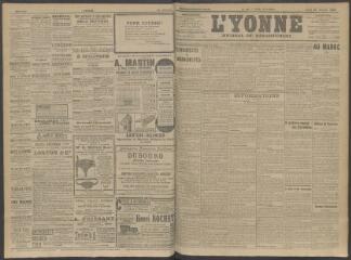 4 vues - L\'Yonne, journal du département, n° 19, jeudi 23 janvier 1908 (ouvre la visionneuse)