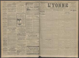 4 vues - L\'Yonne, journal du département, n° 24, mercredi 29 janvier 1908 (ouvre la visionneuse)