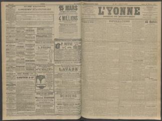4 vues - L\'Yonne, journal du département, n° 37, jeudi 13 février 1908 (ouvre la visionneuse)