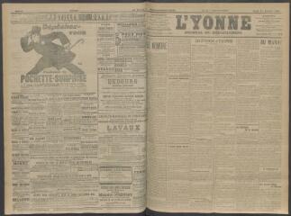 4 vues - L\'Yonne, journal du département, n° 40, lundi 17 février 1908 (ouvre la visionneuse)