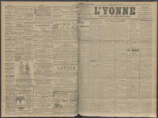 4 vues - L\'Yonne, journal du département, n° 46, lundi 24 février 1908 (ouvre la visionneuse)