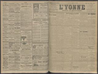 4 vues - L\'Yonne, journal du département, n° 47, mardi 25 février 1908 (ouvre la visionneuse)