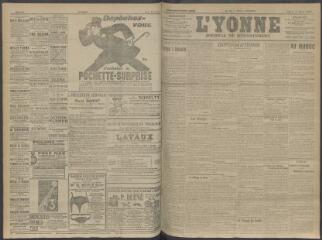 4 vues - L\'Yonne, journal du département, n° 52, lundi 2 mars 1908 (ouvre la visionneuse)