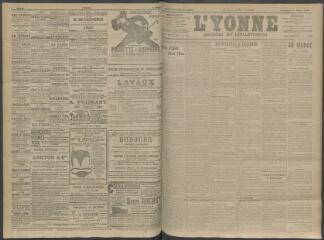 4 vues - L\'Yonne, journal du département, n° 54, mercredi 4 mars 1908 (ouvre la visionneuse)