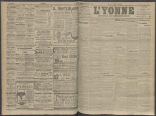 4 vues - L\'Yonne, journal du département, n° 57, samedi 7 mars 1908 (ouvre la visionneuse)