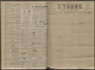 4 vues - L\'Yonne, journal du département, n° 82, jeudi 2 avril 1908 (ouvre la visionneuse)