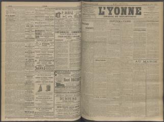 4 vues - L\'Yonne, journal du département, n° 95, vendredi 17 avril 1908 (ouvre la visionneuse)
