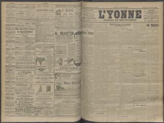 4 vues - L\'Yonne, journal du département, n° 97, samedi 18 avril 1908 (ouvre la visionneuse)
