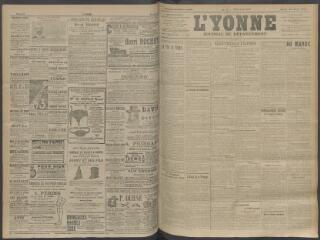 4 vues - L\'Yonne, journal du département, n° 98, mardi 21 avril 1908 (ouvre la visionneuse)