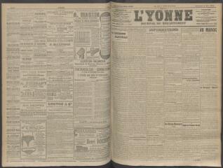 4 vues - L\'Yonne, journal du département, n° 113, vendredi 8 mai 1908 (ouvre la visionneuse)