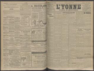 4 vues - L\'Yonne, journal du département, n° 114, samedi 9 mai 1908 (ouvre la visionneuse)