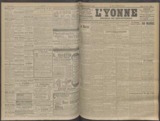 4 vues - L\'Yonne, journal du département, n° 118, jeudi 14 mai 1908 (ouvre la visionneuse)