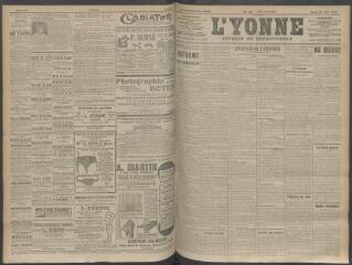 4 vues - L\'Yonne, journal du département, n° 124, jeudi 21 mai 1908 (ouvre la visionneuse)