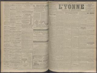 4 vues - L\'Yonne, journal du département, n° 126, samedi 23 mai 1908 (ouvre la visionneuse)