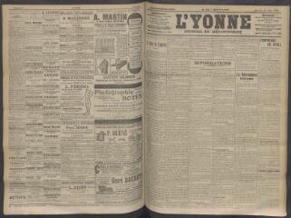 4 vues - L\'Yonne, journal du département, n° 142, samedi 13 juin 1908 (ouvre la visionneuse)