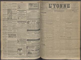 4 vues - L\'Yonne, journal du département, n° 143, lundi 15 juin 1908 (ouvre la visionneuse)