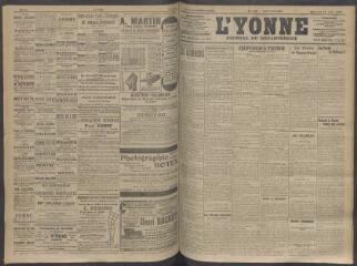 4 vues - L\'Yonne, journal du département, n° 145, mercredi 17 juin 1908 (ouvre la visionneuse)