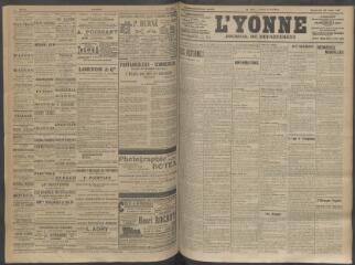 4 vues - L\'Yonne, journal du département, n° 147, vendredi 19 juin 1908 (ouvre la visionneuse)