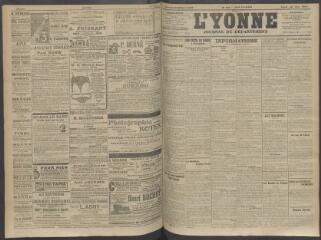 4 vues - L\'Yonne, journal du département, n° 155, lundi 29 juin 1908 (ouvre la visionneuse)