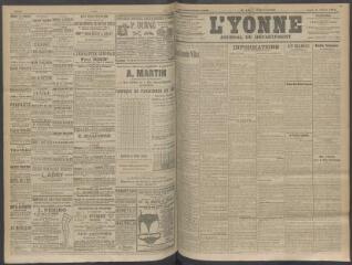 4 vues - L\'Yonne, journal du département, n° 164, jeudi 9 juillet 1908 (ouvre la visionneuse)