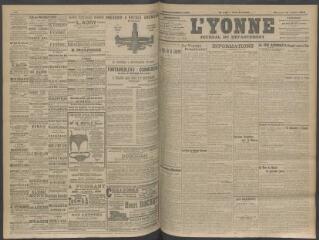 4 vues - L\'Yonne, journal du département, n° 168, mercredi 15 juillet 1908 (ouvre la visionneuse)